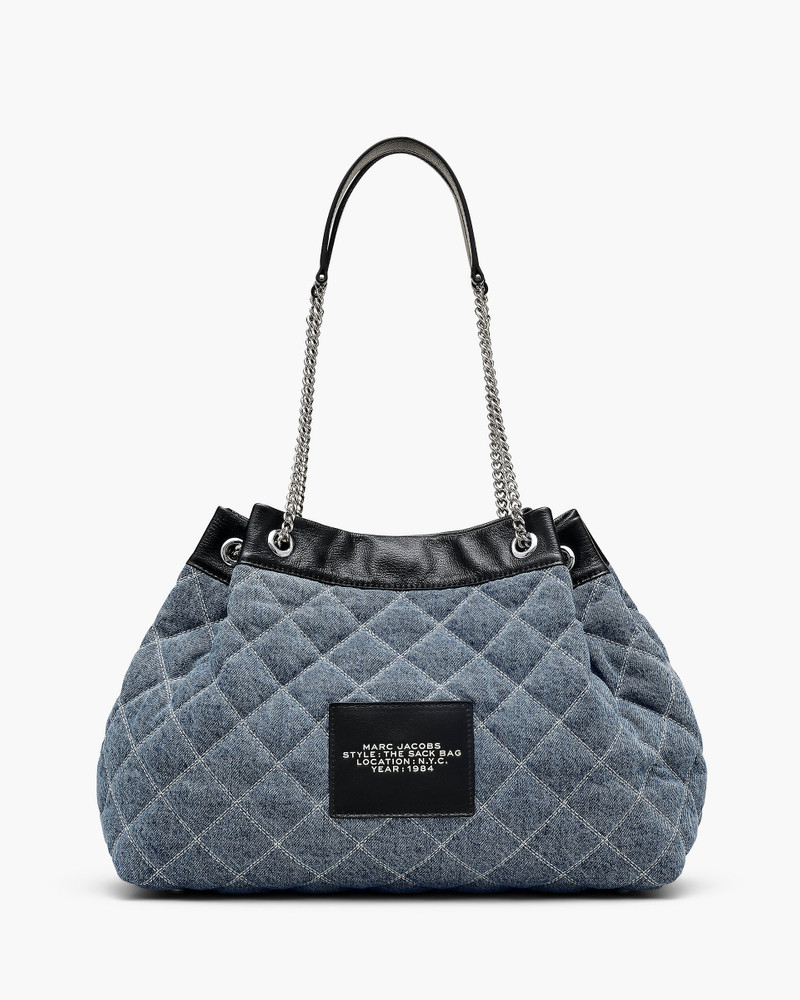 THE QUILTED DENIM LARGE CHAIN SACK BAG 3