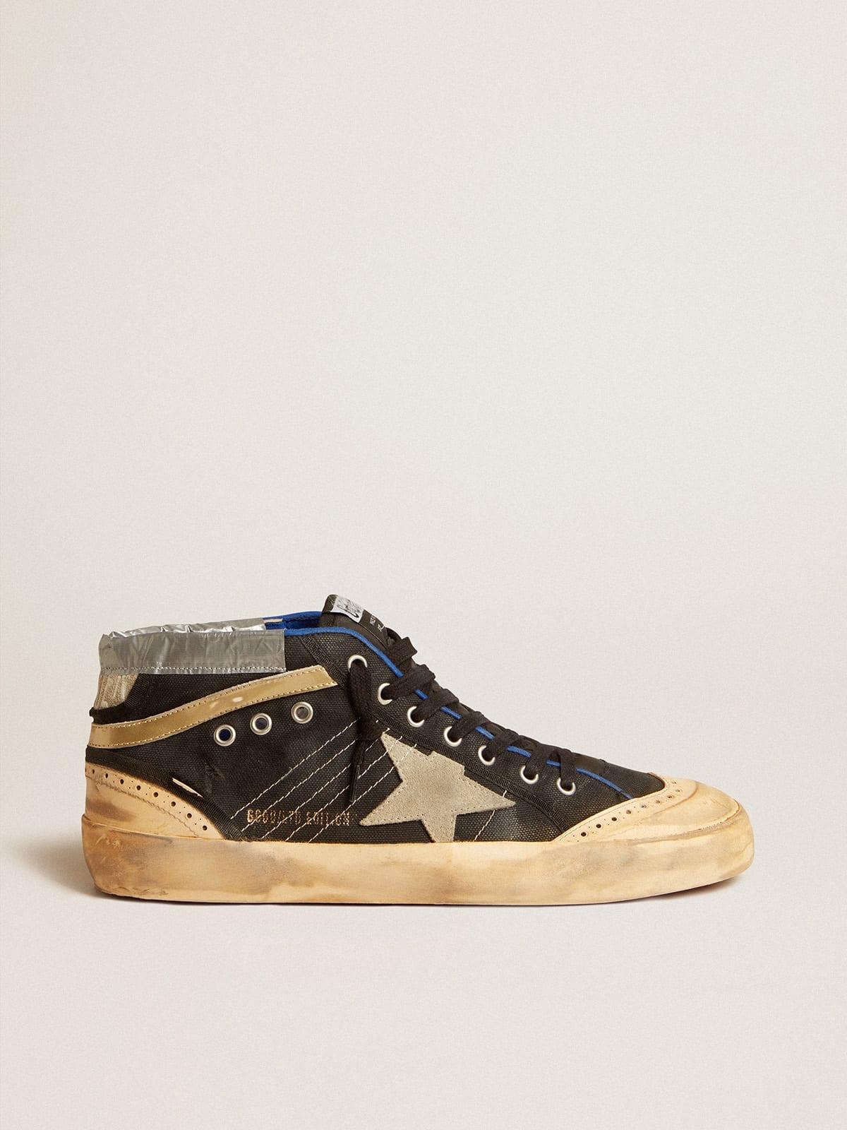 Men’s Mid Star LAB in black canvas with ice-gray suede star - 1