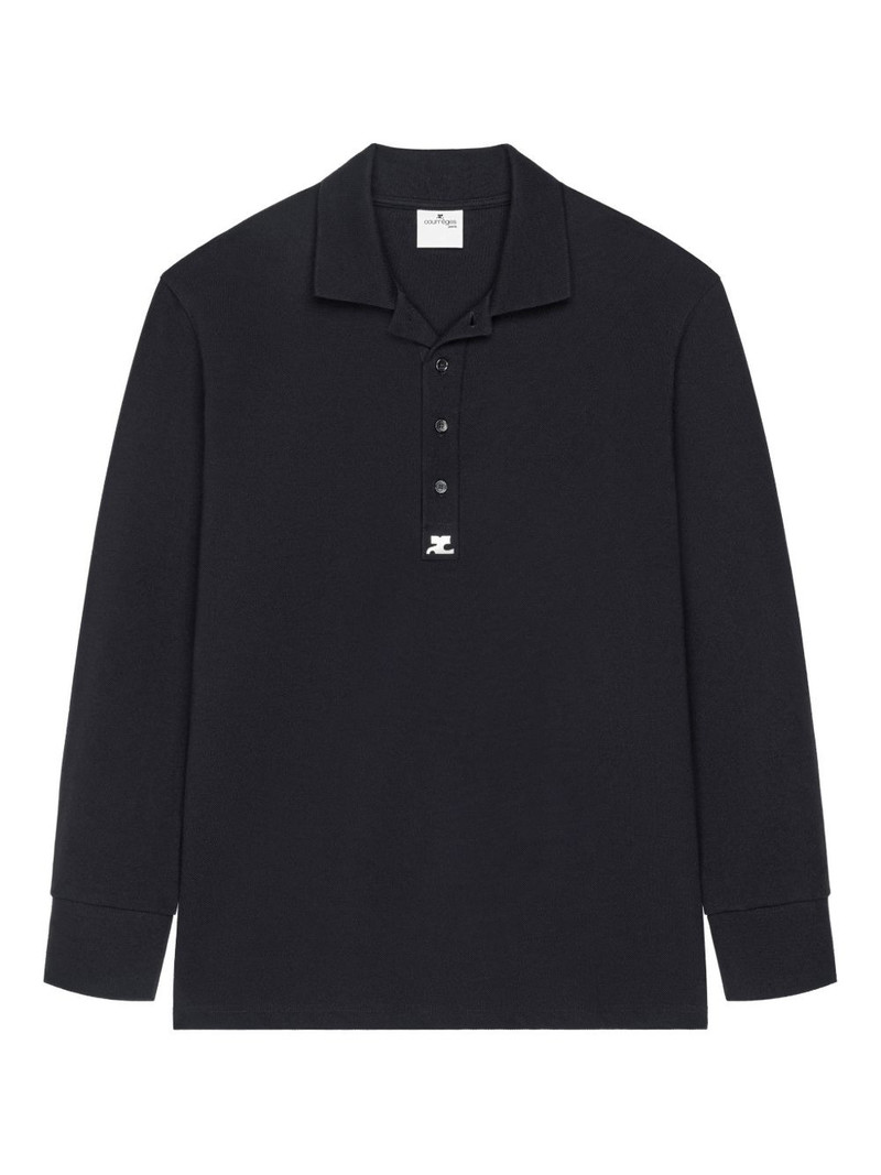 long-sleeve logo-detail polo shirt 1
