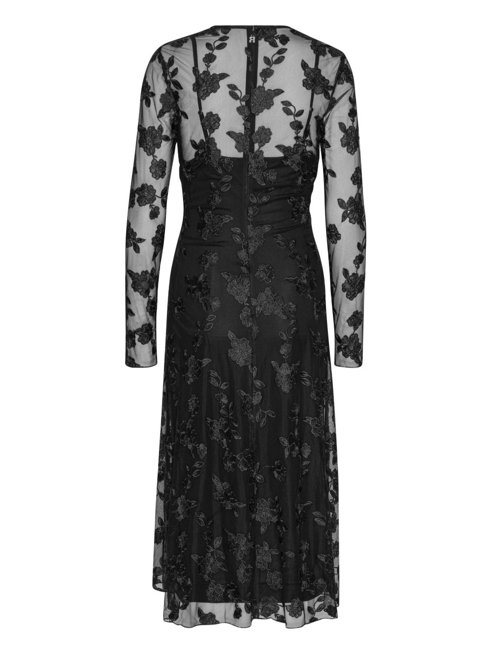 lace V-neck midi dress - 2
