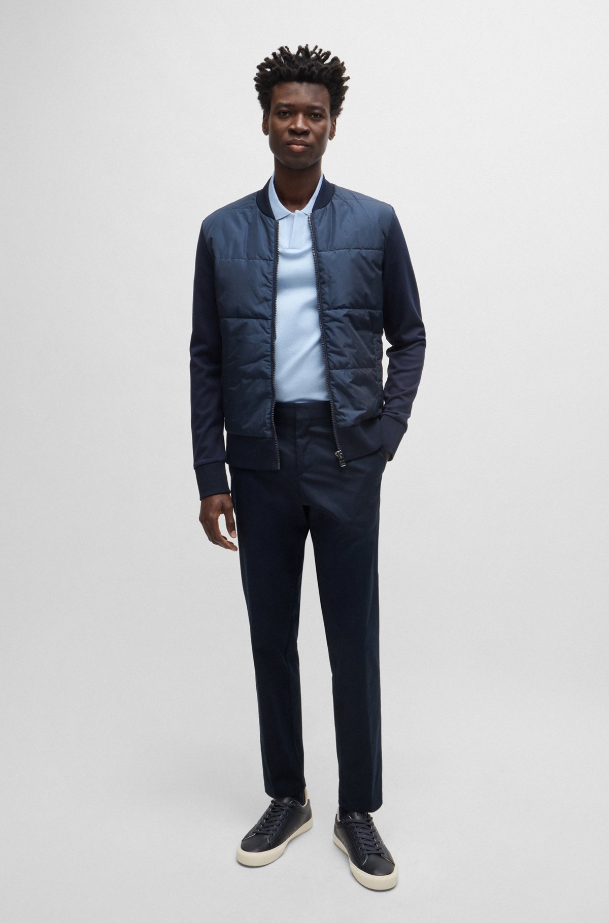 SLIM-FIT TROUSERS IN STRETCH COTTON - 3