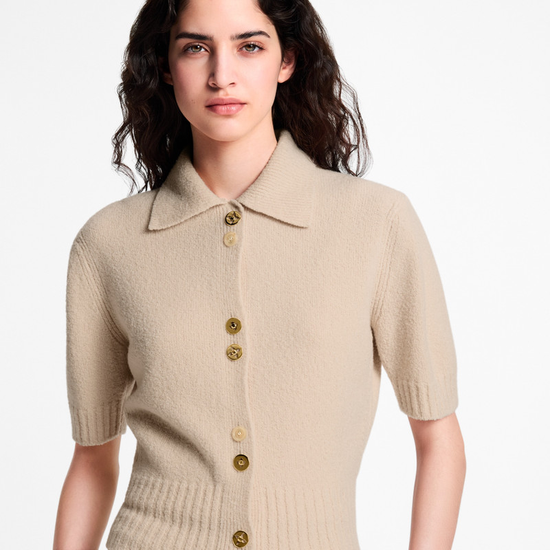 Monogram Button Knit Top 2