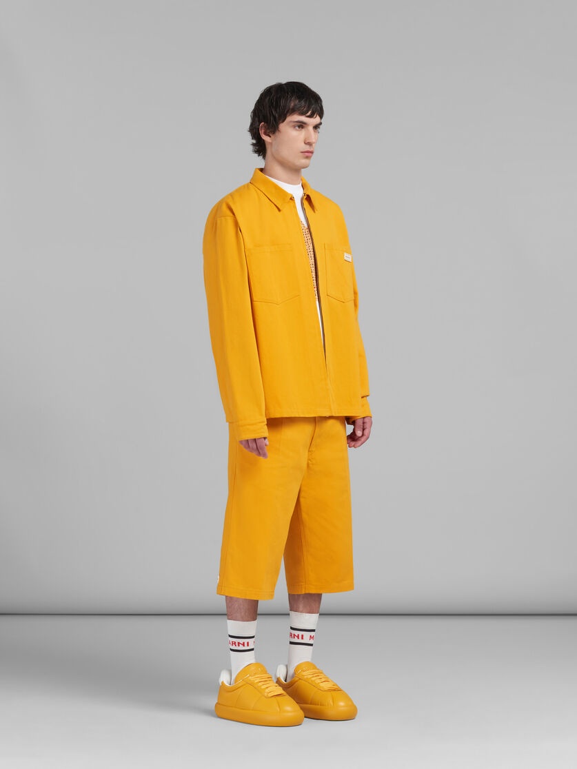 ORANGE GABARDINE ZIP-UP OVERSHIRT - 6