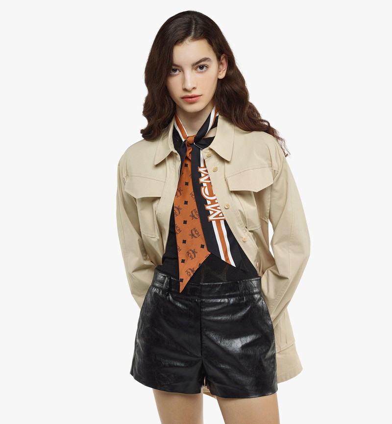 MCM Monogram Print Petite Silk Scarf outlook