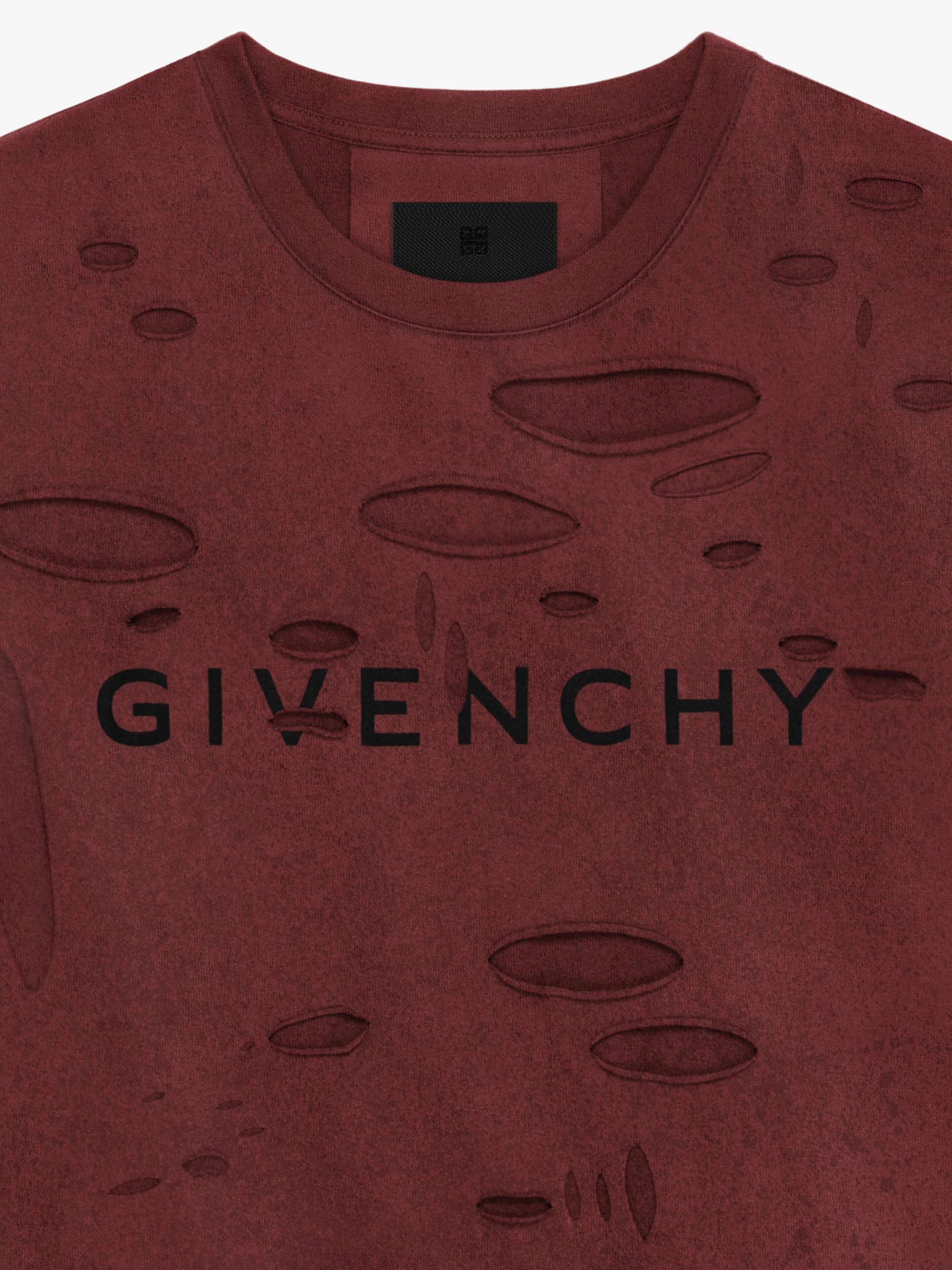 Givenchy red destroyed t shirt hotsell