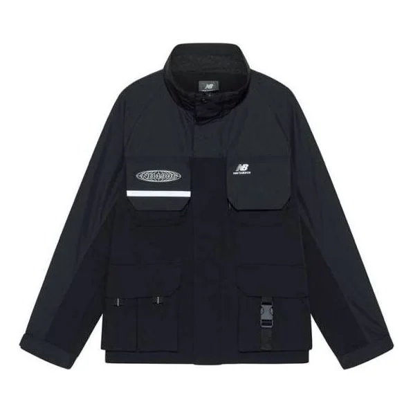 New Balance Windproof Hooded Cargo Jacket 'Black' NAA3N011-BK - 1