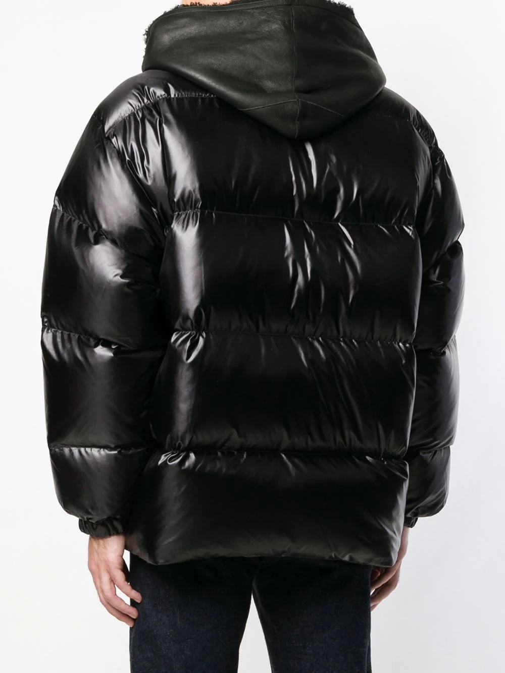 oversized shearling down jacket - 4