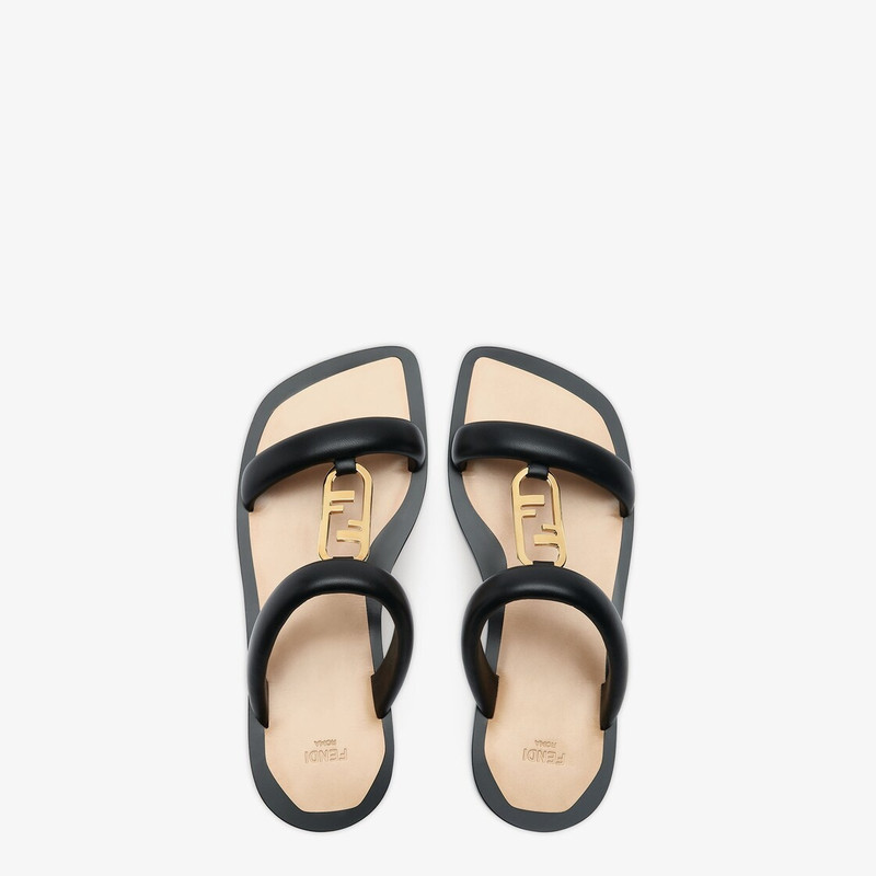 Black leather slides 4
