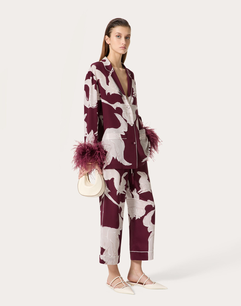 Valentino CREPE DE CHINE METAMORPHOS GRYPHON ALLOVER PANTS outlook