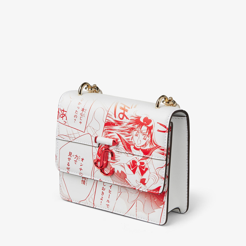 Sailor Mars Varenne Quad XS
Red Manga Printed Leather Shoulder Bag with Pearl Strap 4