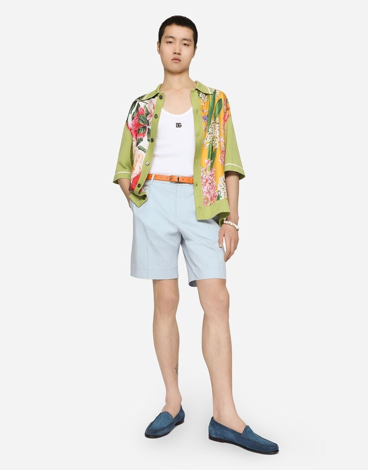 Stretch cotton shorts with DG patch - 5