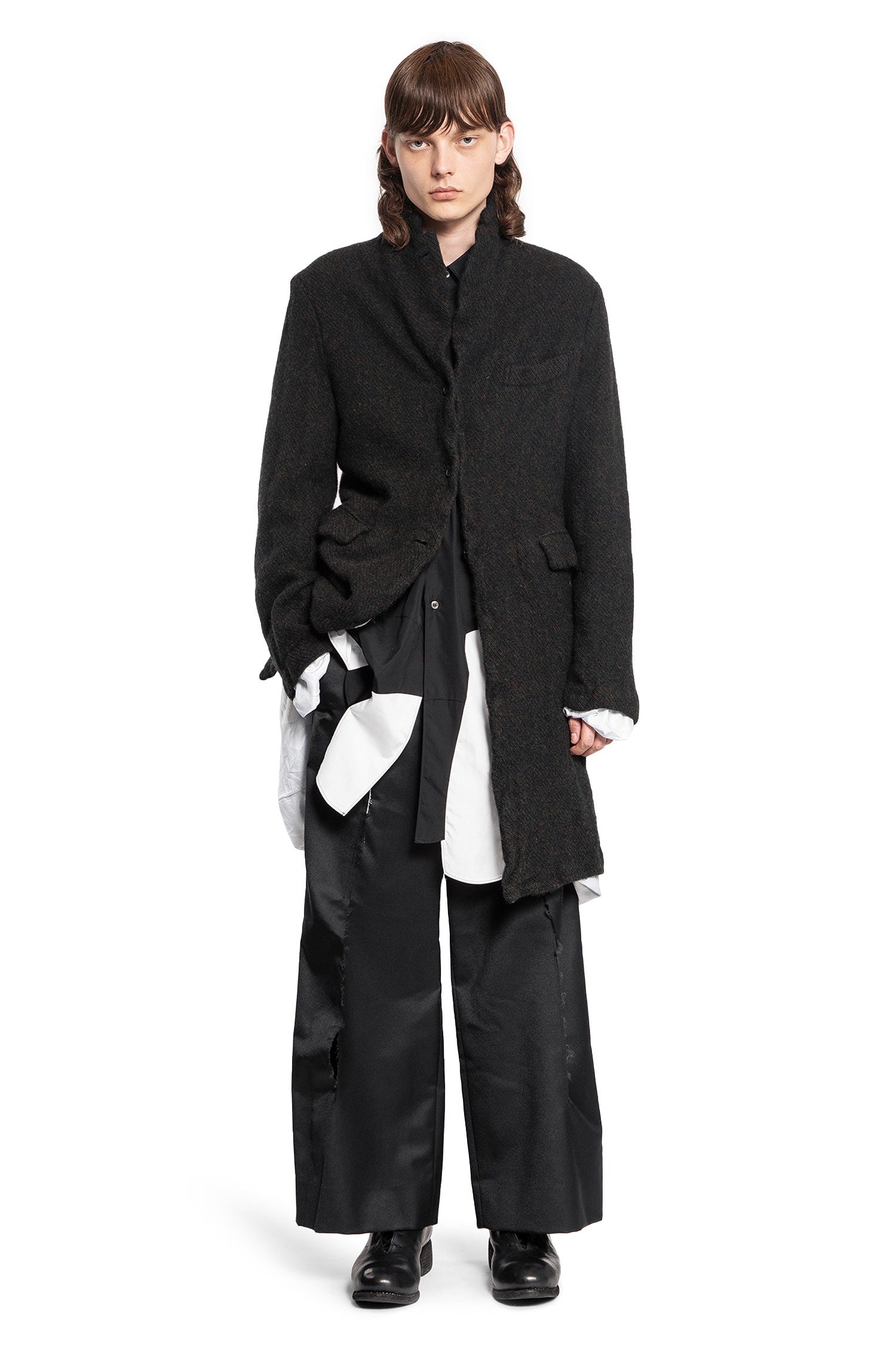 Spliced-Wool-Nylon-Wide-Leg-Trousers - 4