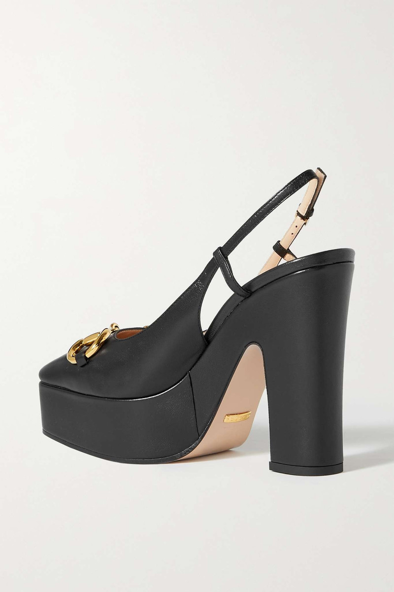 Baby horsebit-detailed leather slingback pumps 3