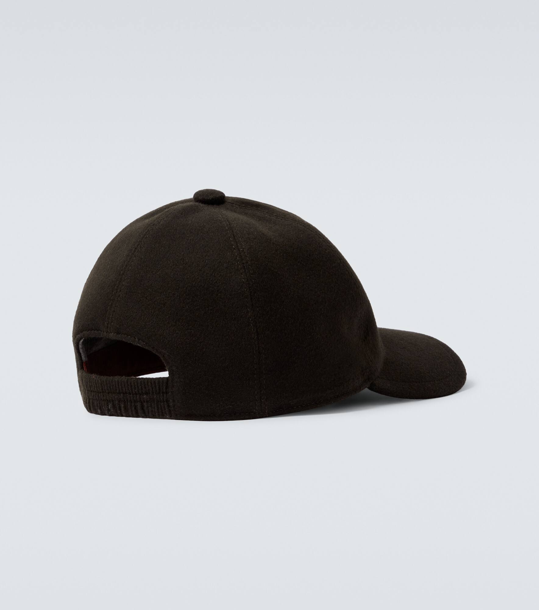 Logo embroidered suede baseball cap - 4