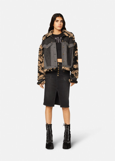 VERSACE JEANS COUTURE Tapestry Couture Shearling Jacket outlook