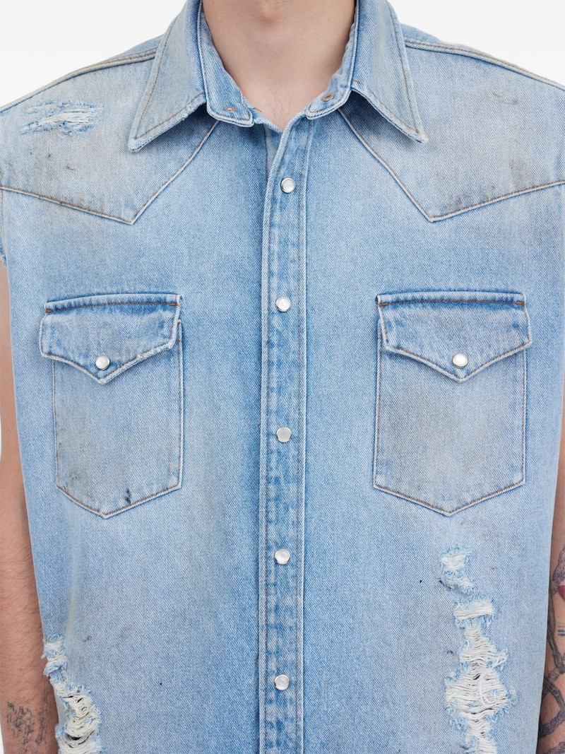 MM6 메종 Margiela Sleeveless Distressed 데님 셔츠 7
