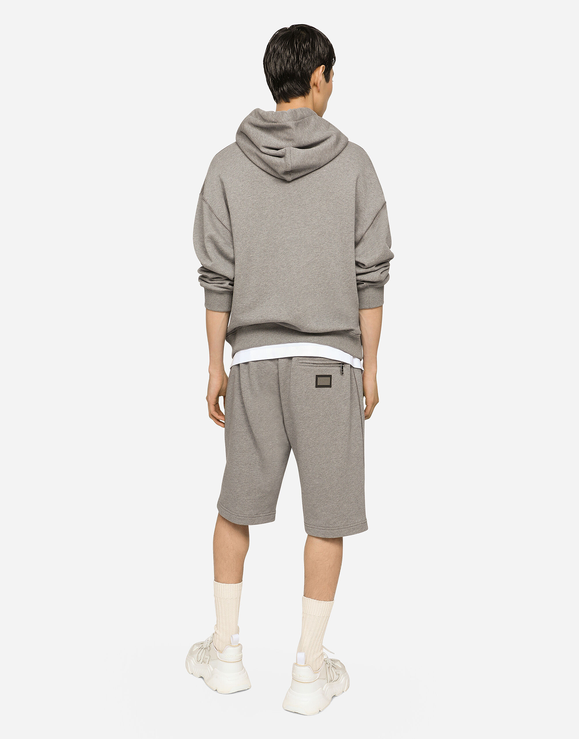 Jersey hoodie with branded tag - 3