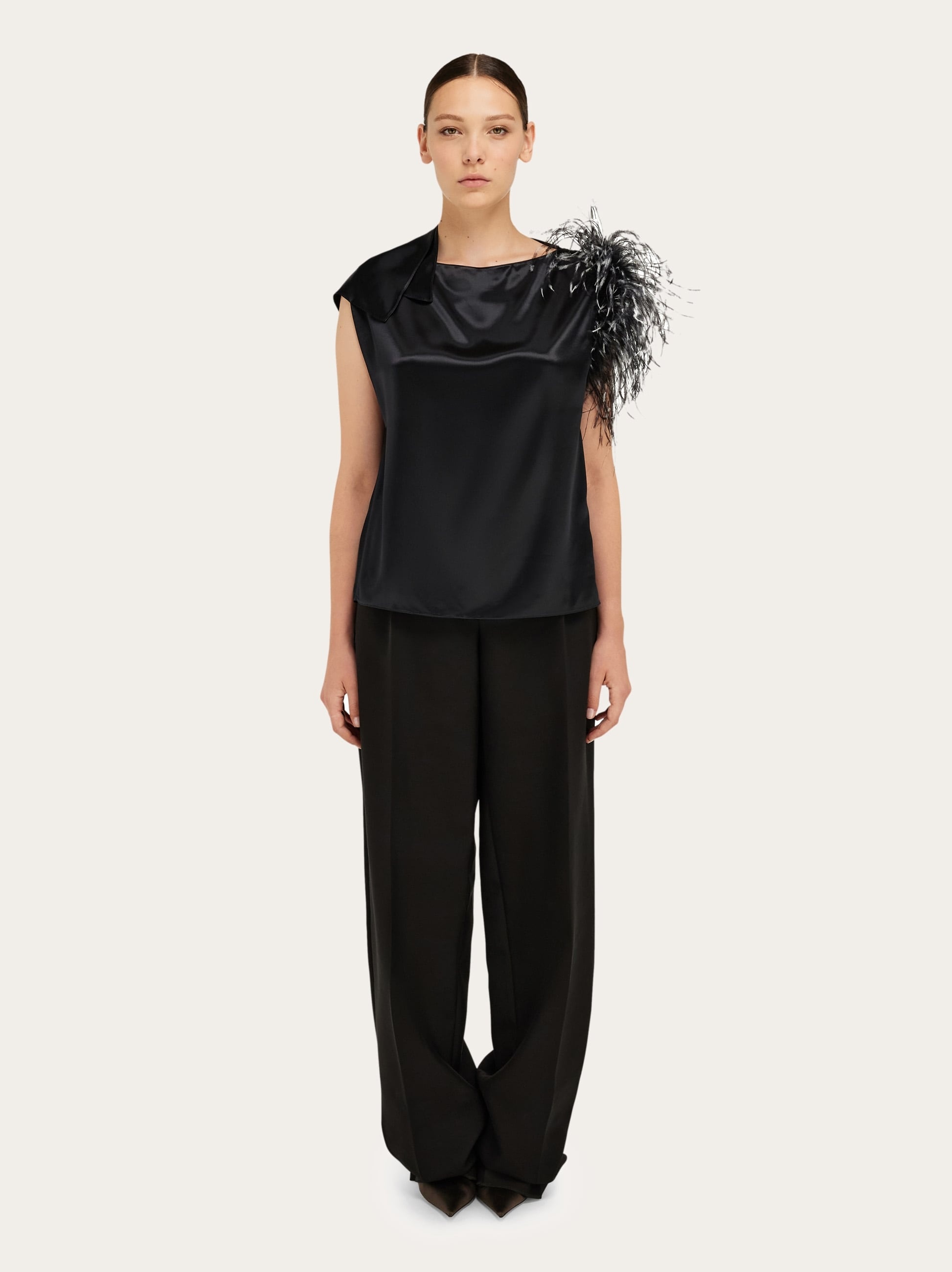 Asymmetric top with feather bouquet - 6