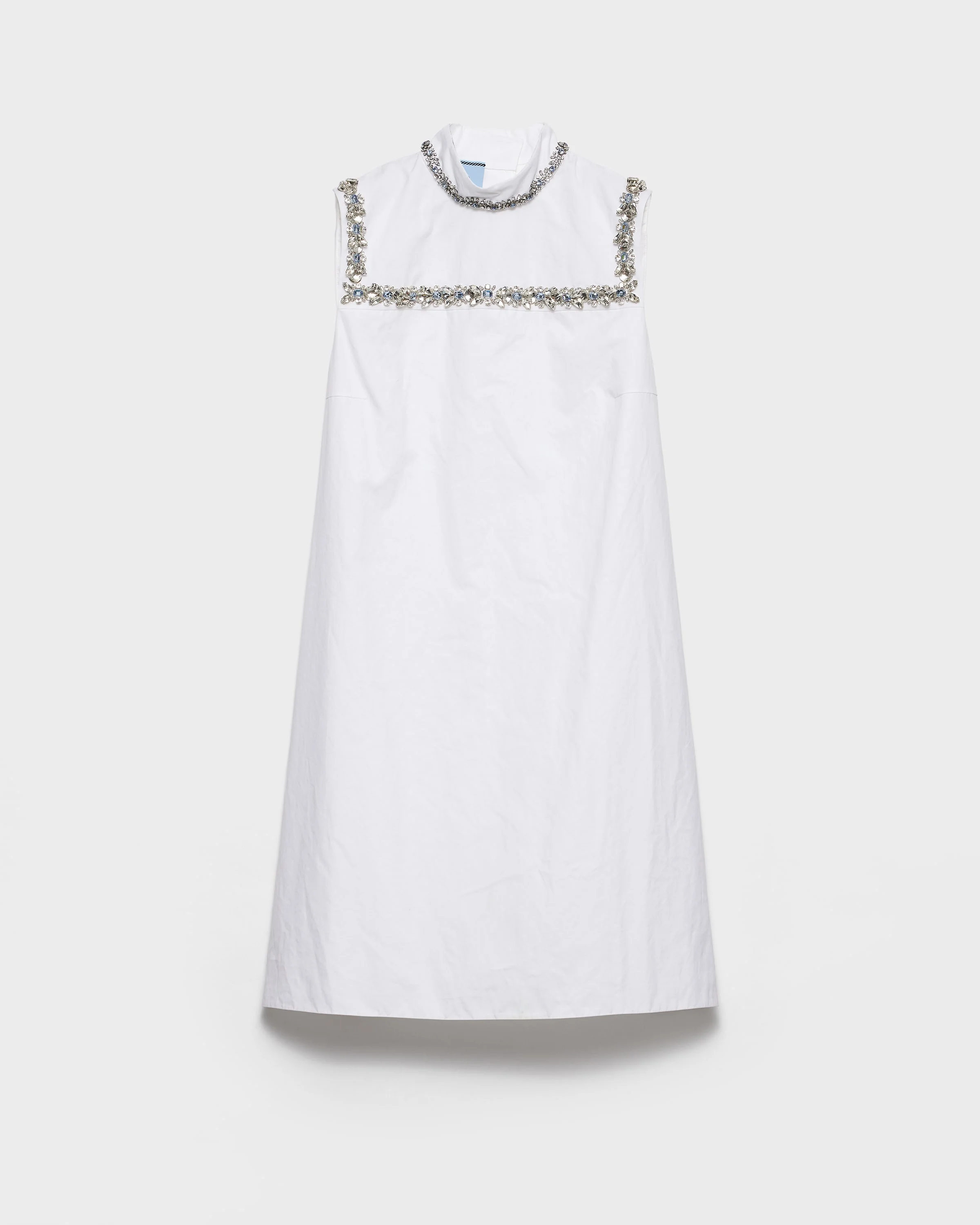Embroidered old reps fabric mini-dress - 1