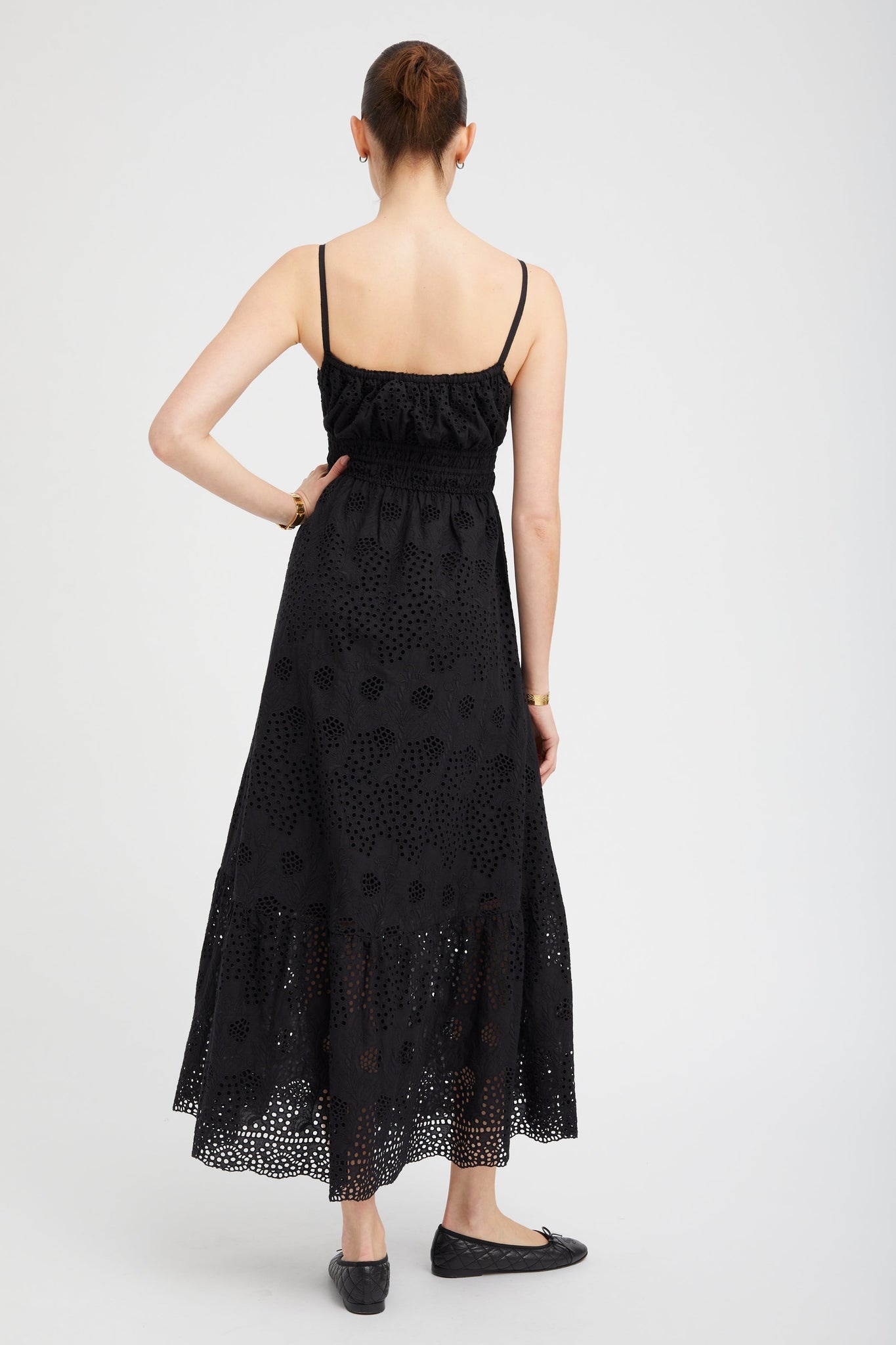 BLACK EYELET ALI MAXI DRESS - 4