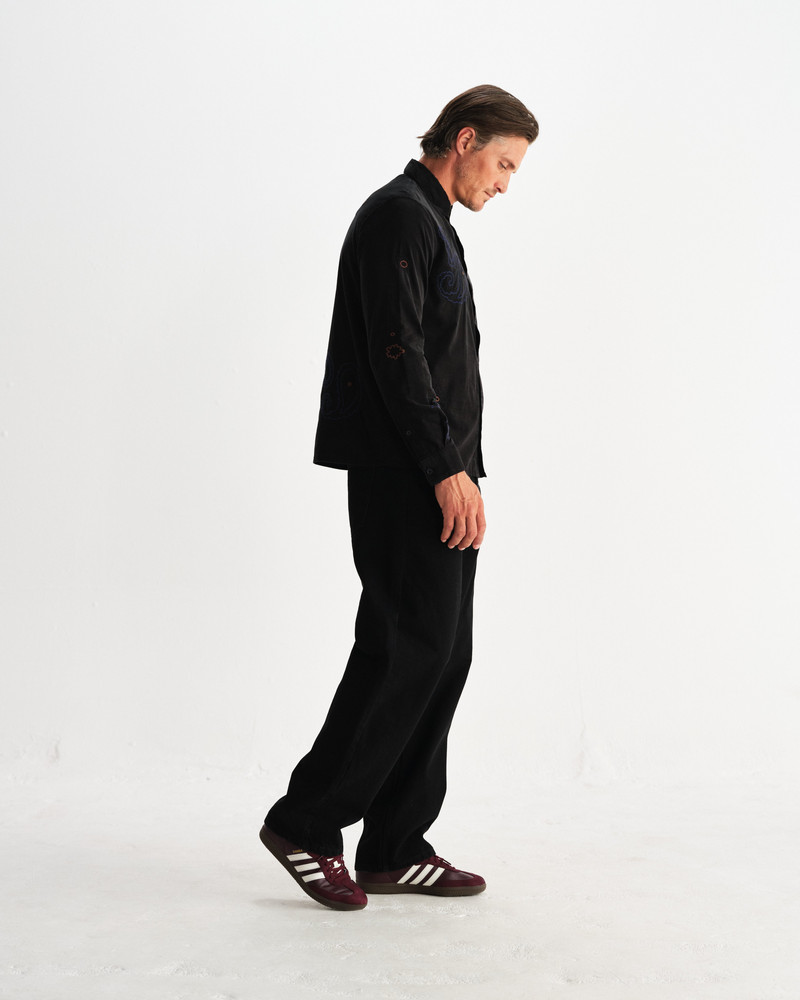 Halcomb - Black And Multicolour Applique Corduroy Shirt 5