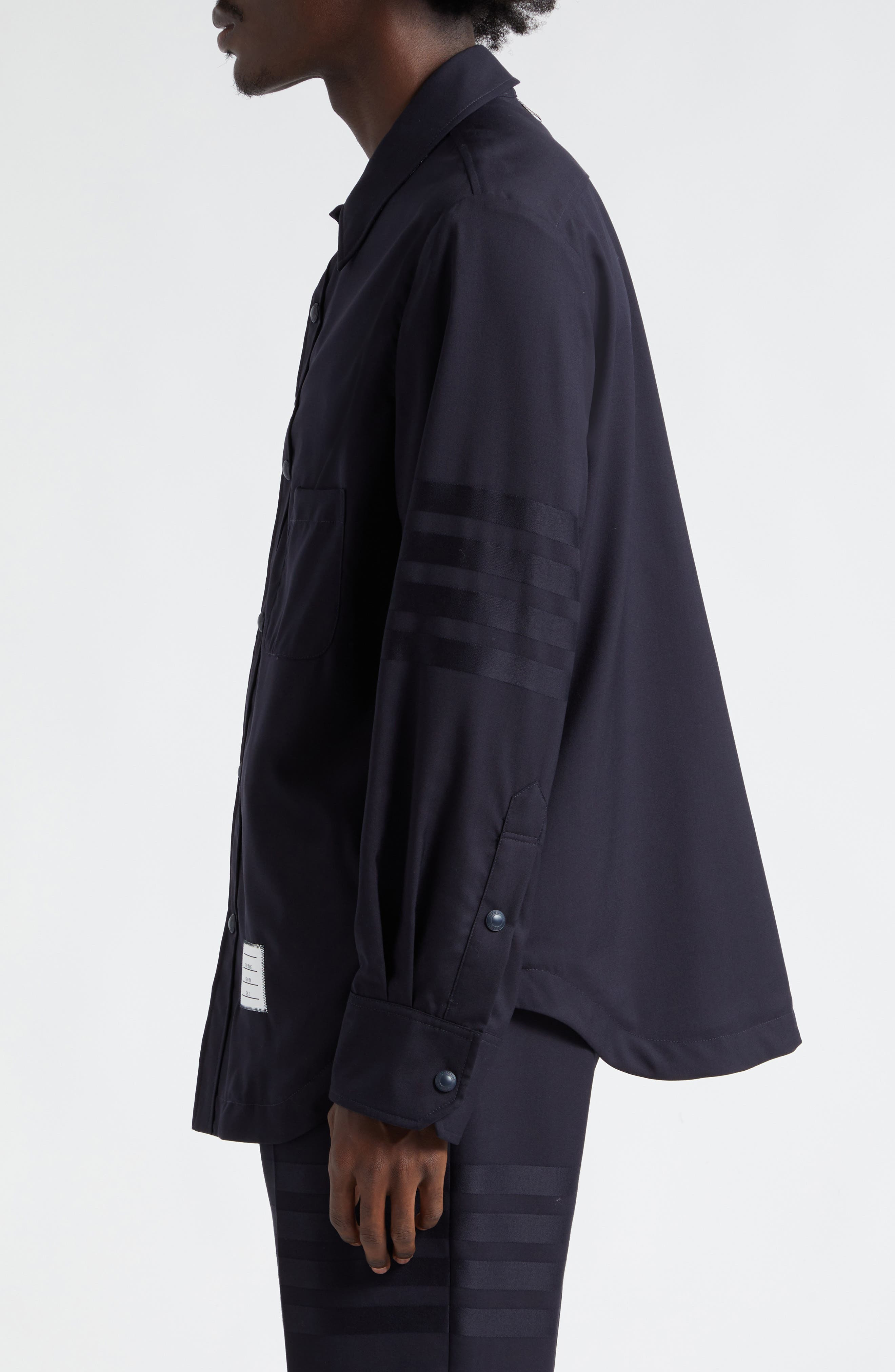 Four-Bar Slim Fit Wool Shirt - 3