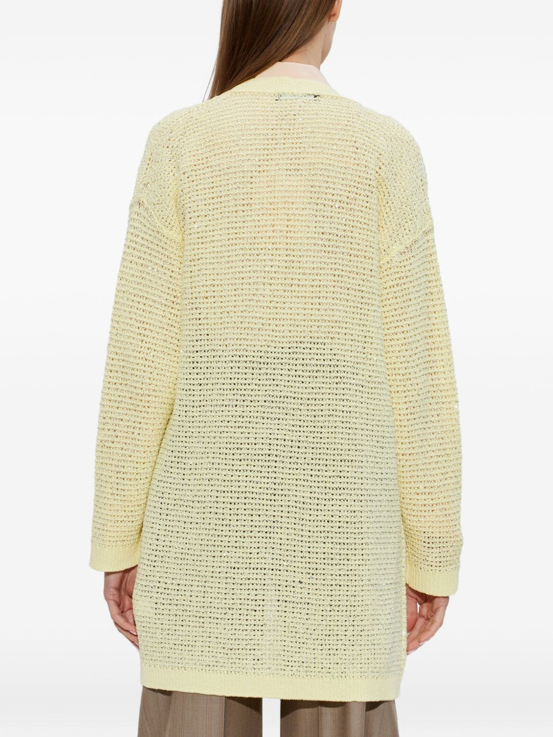 sequin-embellished open-knit cardigan 4