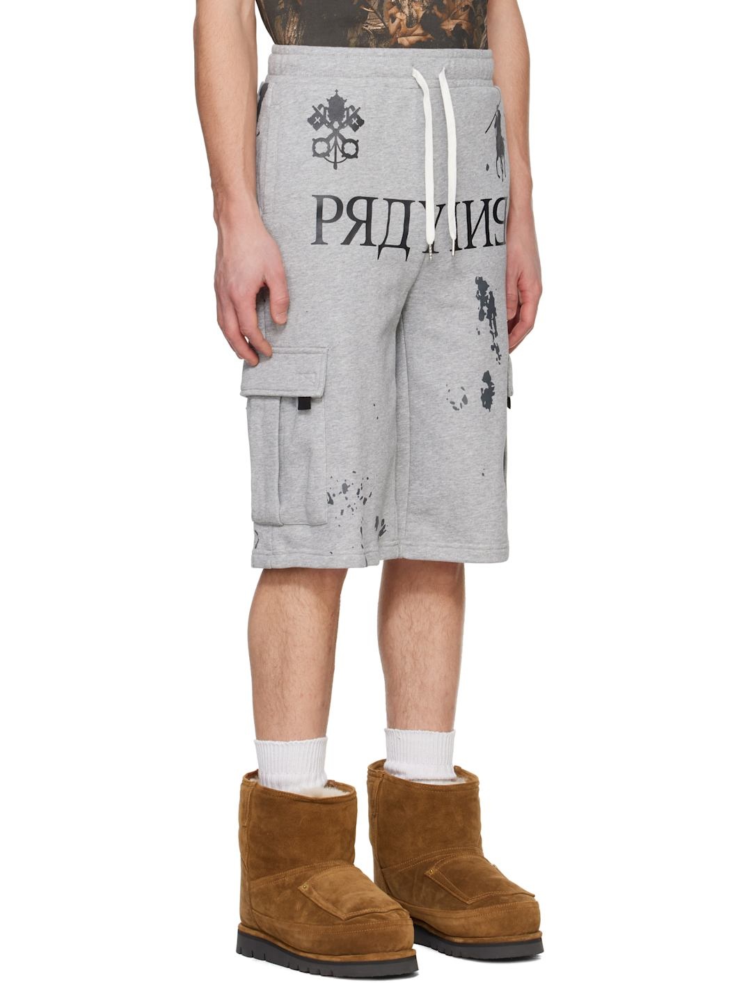 Praying/プレイング Praying AI Logo Shorts Praying Gray 'Praying' AI Logo Shorts Praying