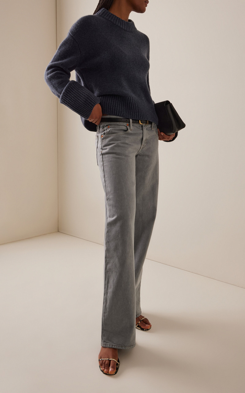 SLVRLAKE Lexi Rigid Low-Rise Wide-Leg Jeans grey outlook