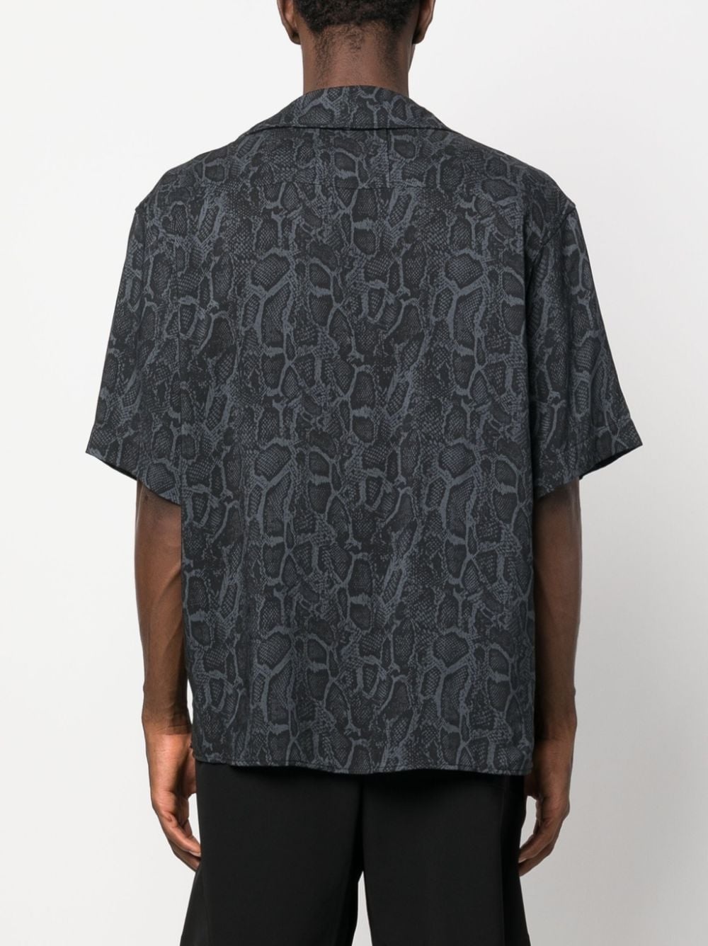 snakeskin-print logo-embroidered shirt - 4