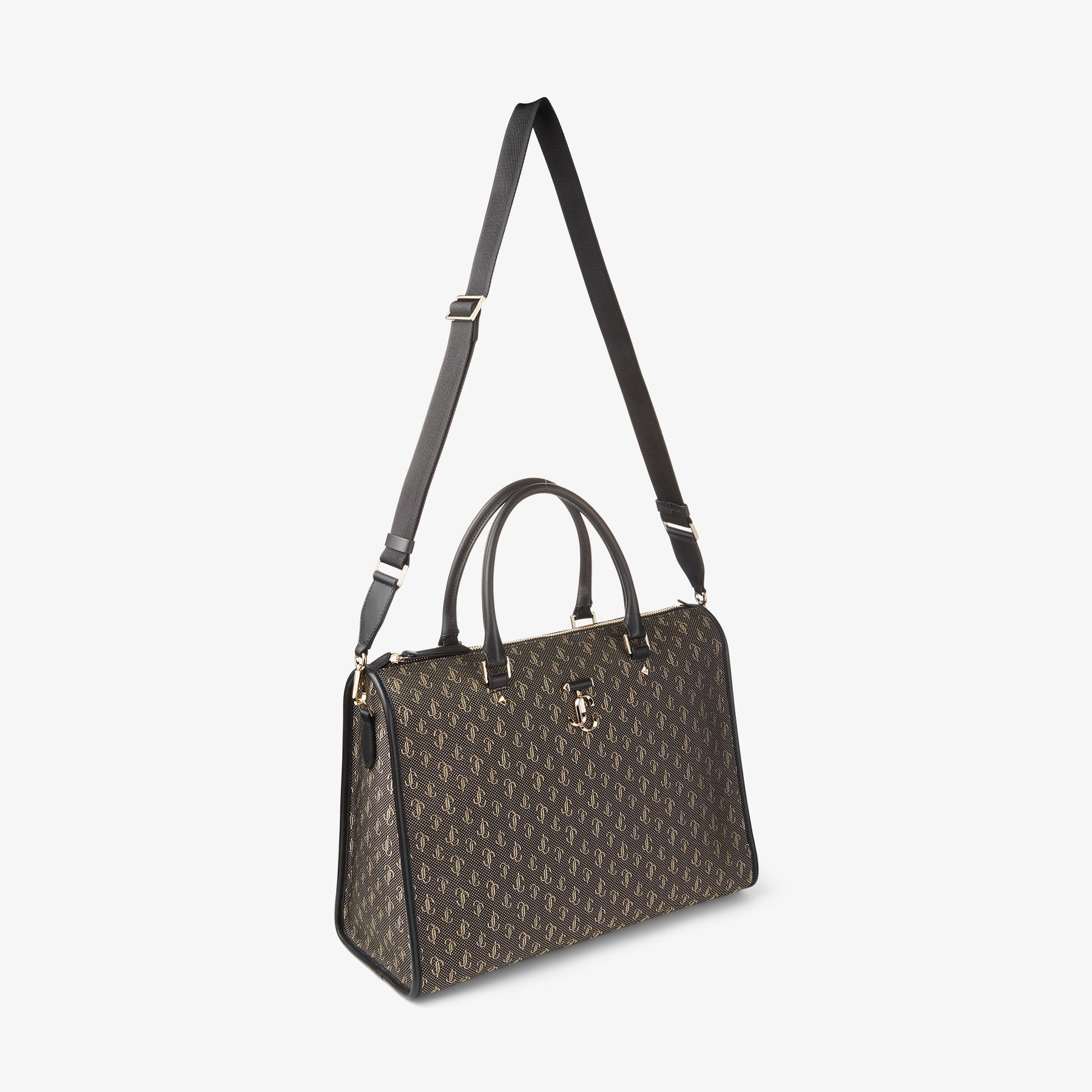 Webb Top Handle
Black and Gold JC Monogram Jacquard Lurex and Soft Shiny Calf Leather Top Handle Bag - 4