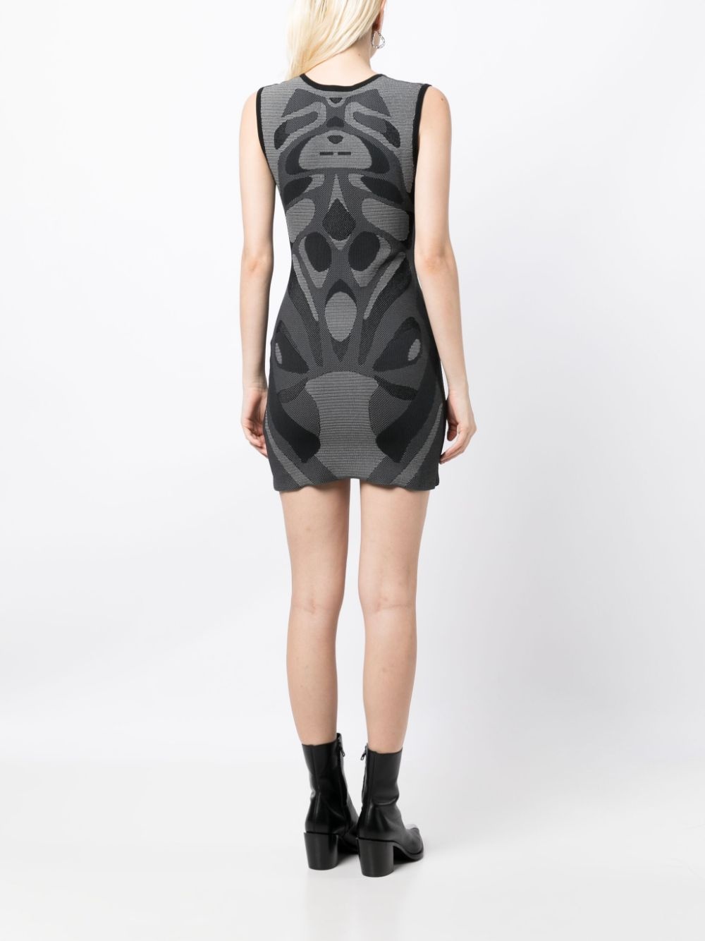 patterned intarsia-knit sleeveless dress - 4