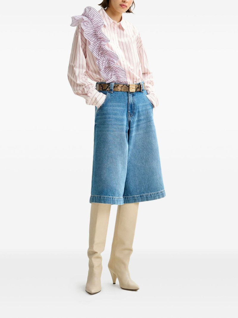 ESSENTIEL ANTWERP Ibody ruffle-detail striped shirt outlook