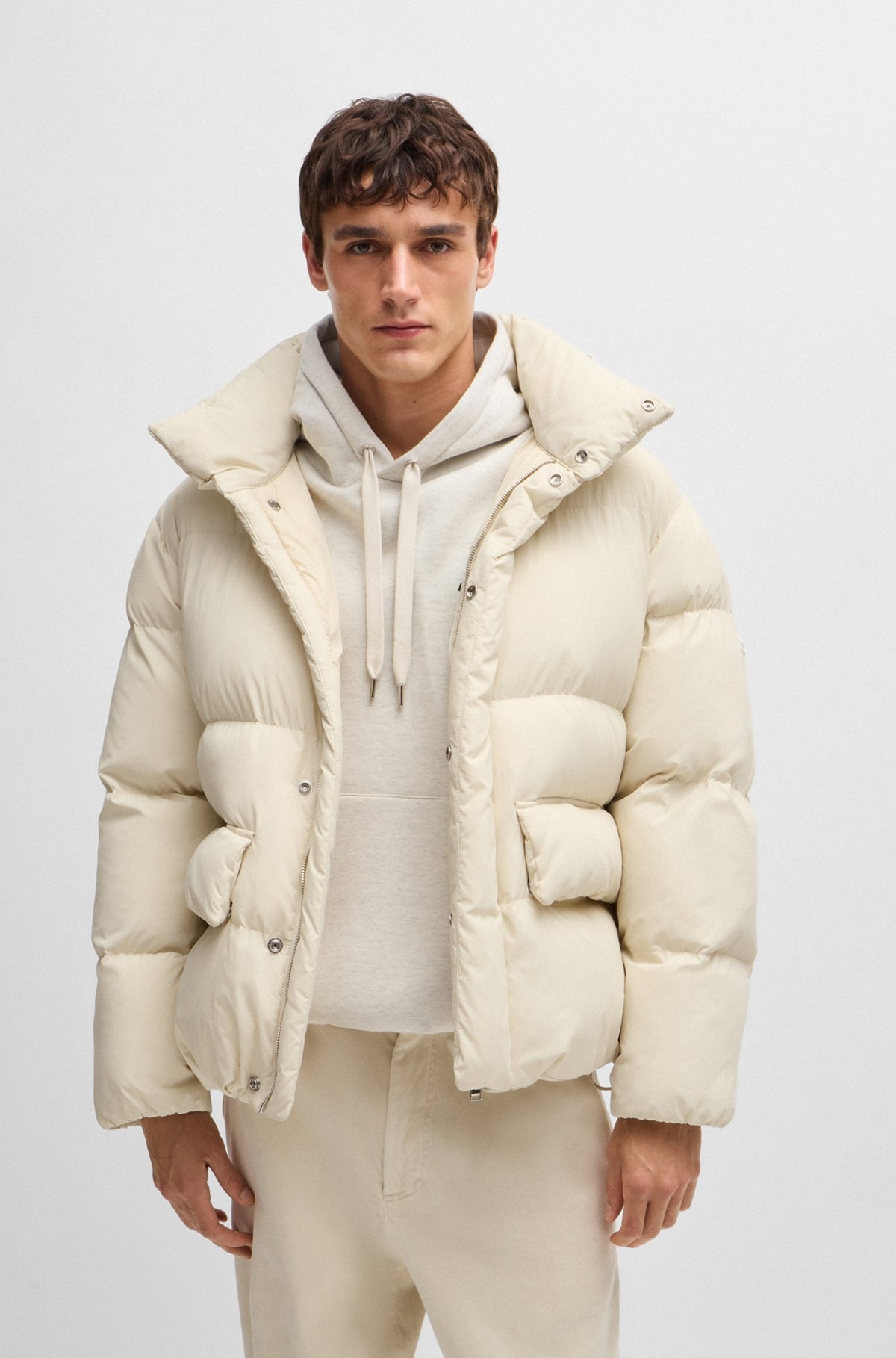 WATER-REPELLENT PUFFER JACKET WITH DOUBLE B MONOGRAM - 2