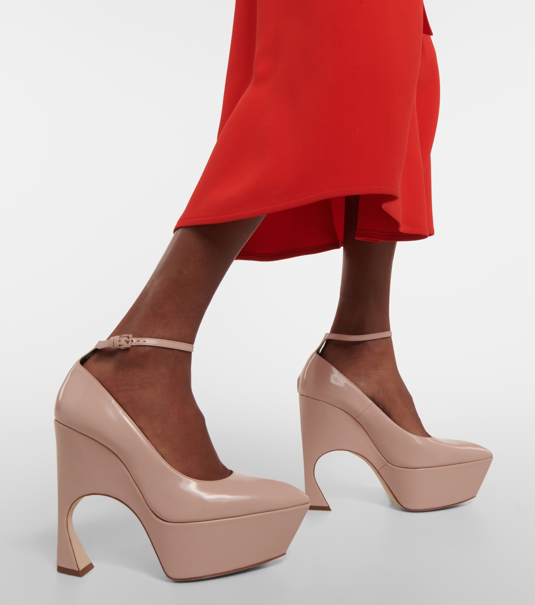 Platform leather pumps - 4