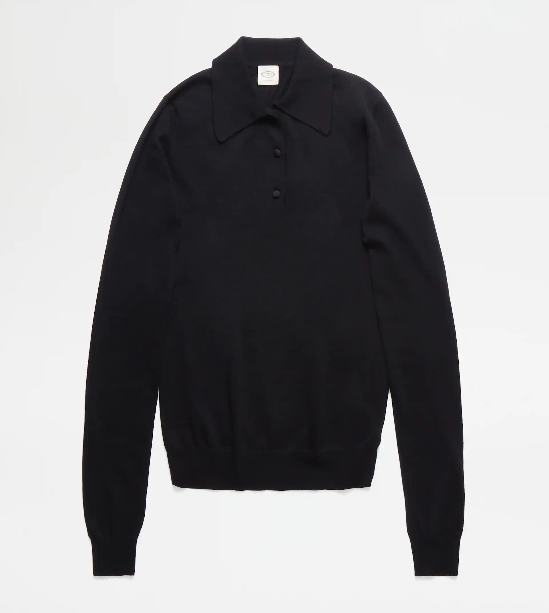 KNITTED POLO SHIRT - BLACK - 1