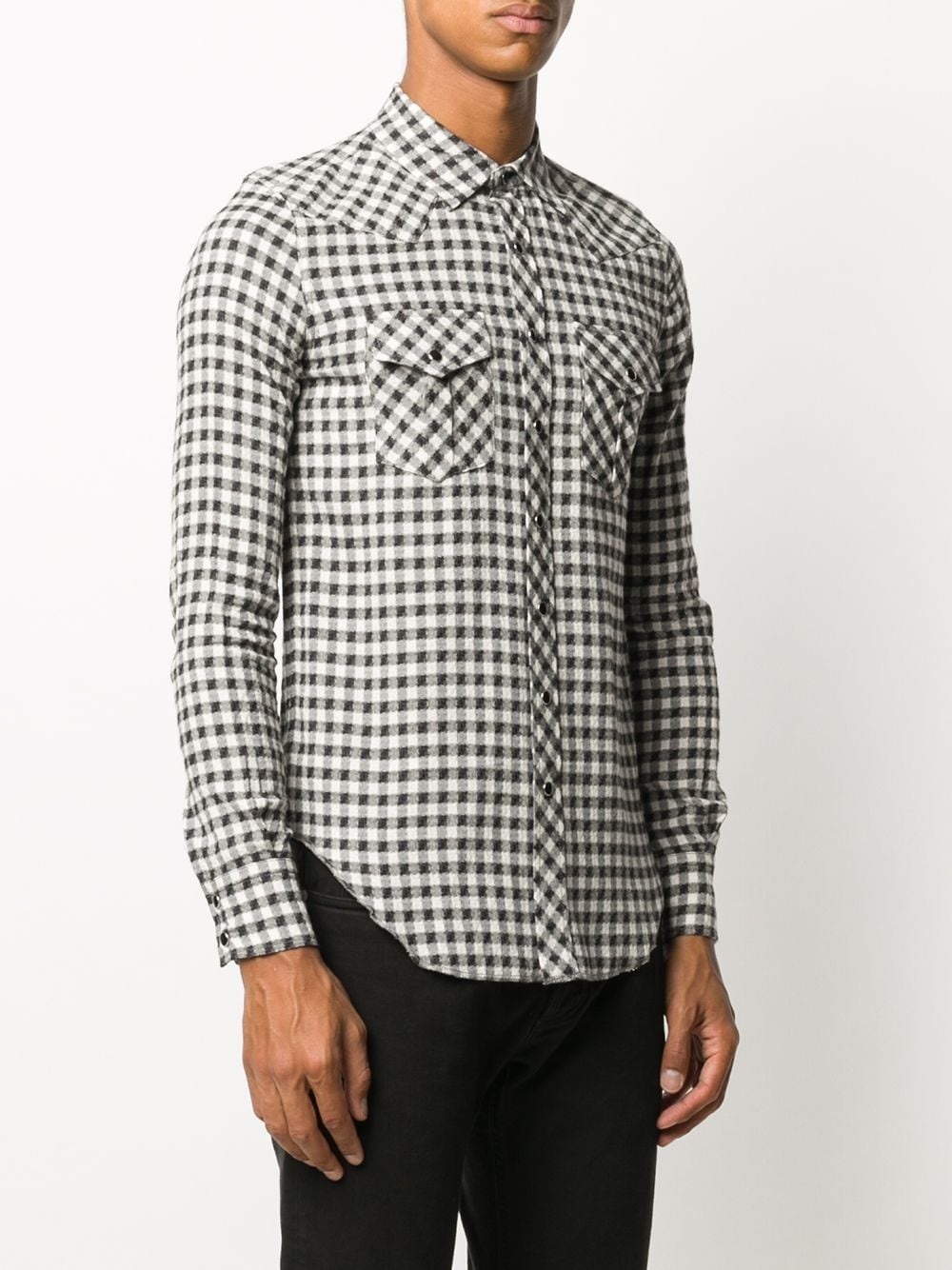 checked slim-fit shirt - 3