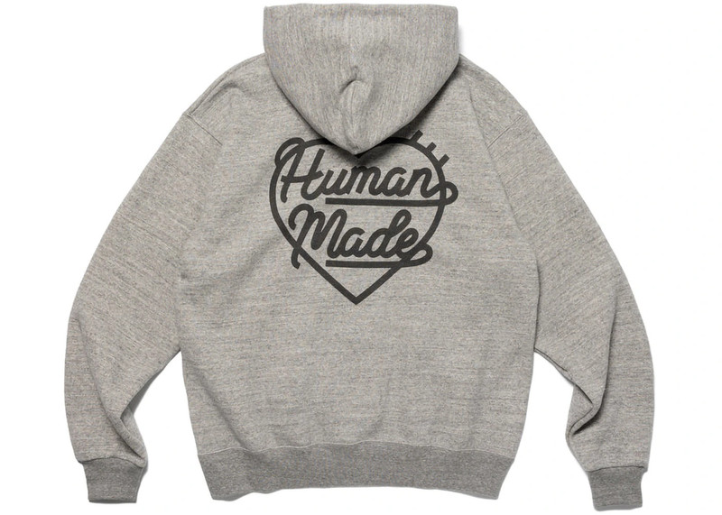 Human Made Human Made Heart Zip-Up Sweat Hoodie (FW22) Grey outlook