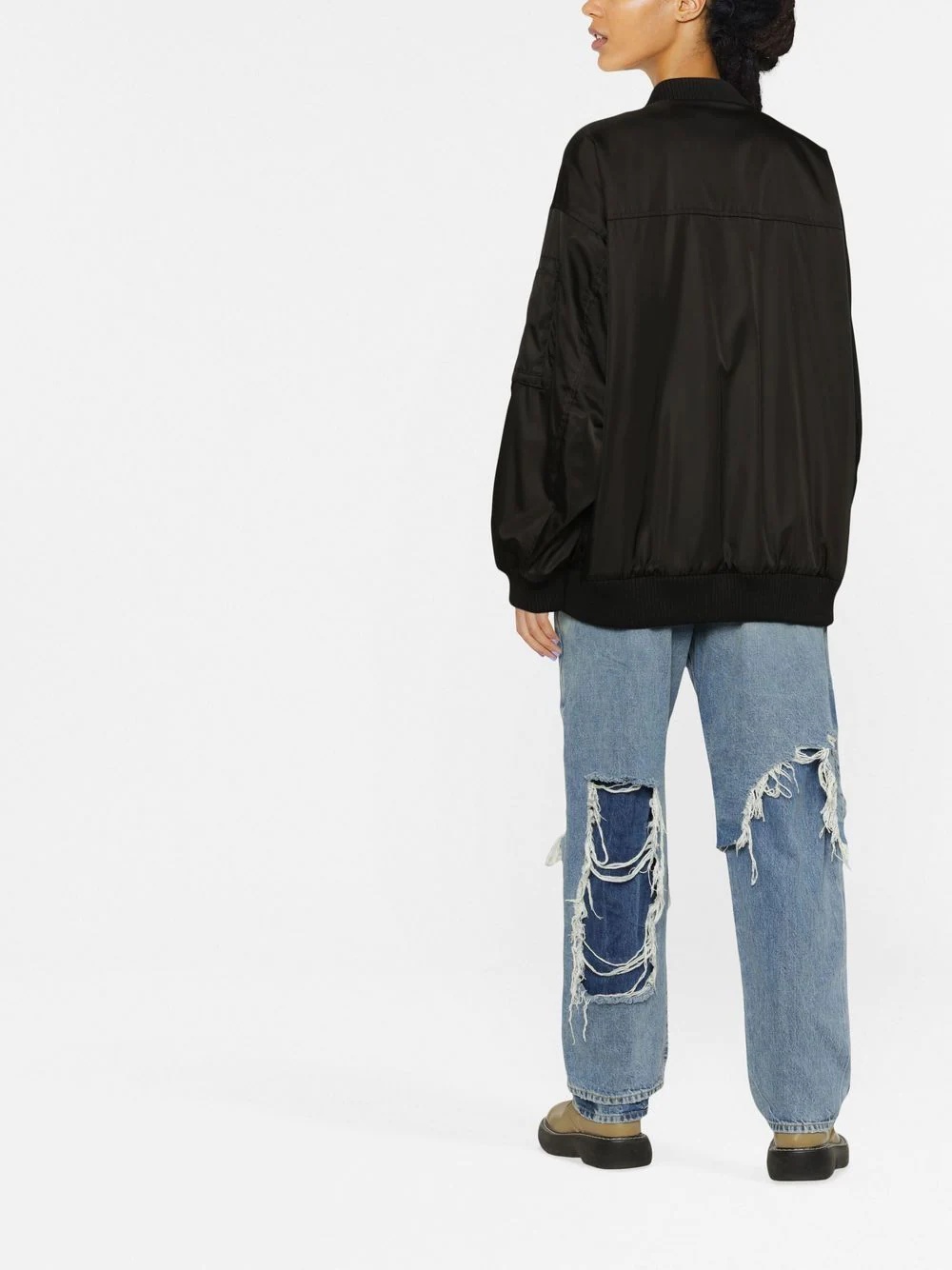 embroidered-logo bomber jacket - 4