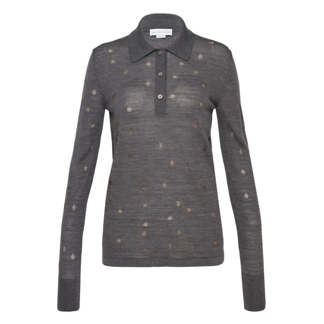 Polka Dot Knit Polo - 1