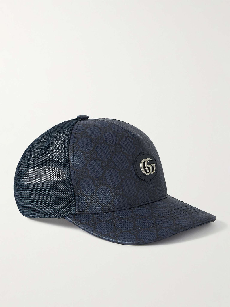 Logo-Appliquéd Coated-Canvas and Mesh Baseball Cap 1