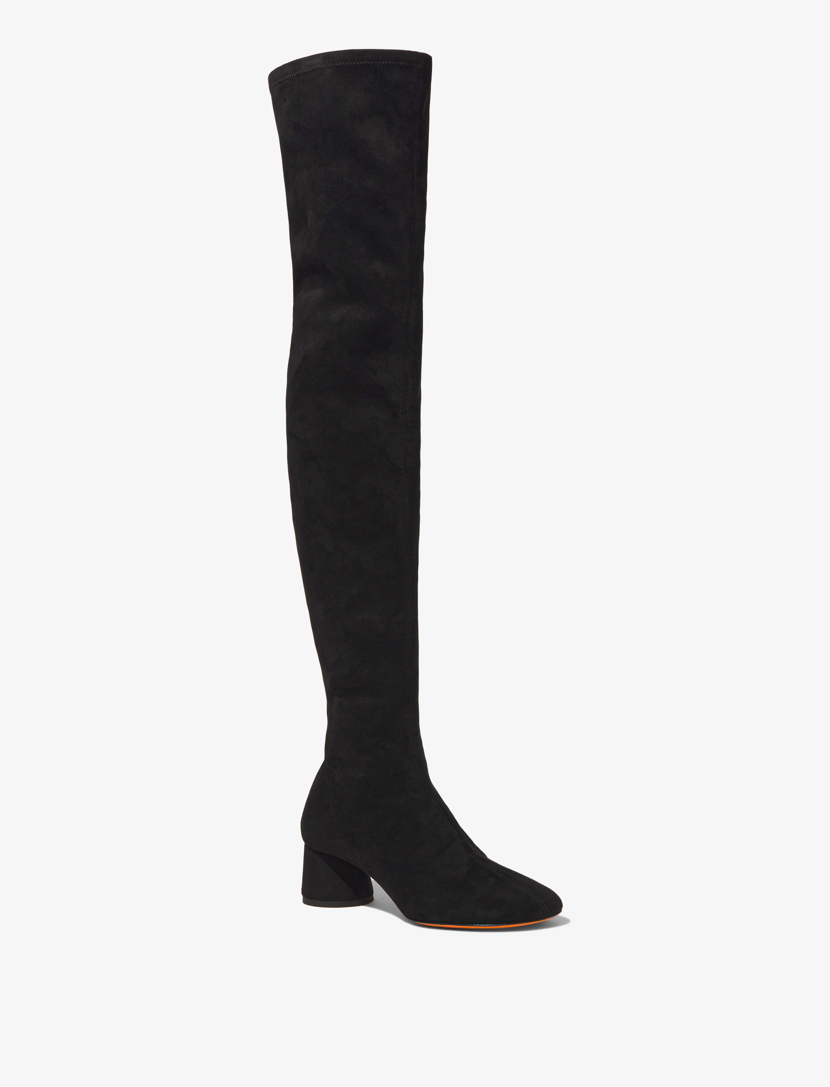 Glove Stretch Over The Knee Boots in Faux Suede - 2