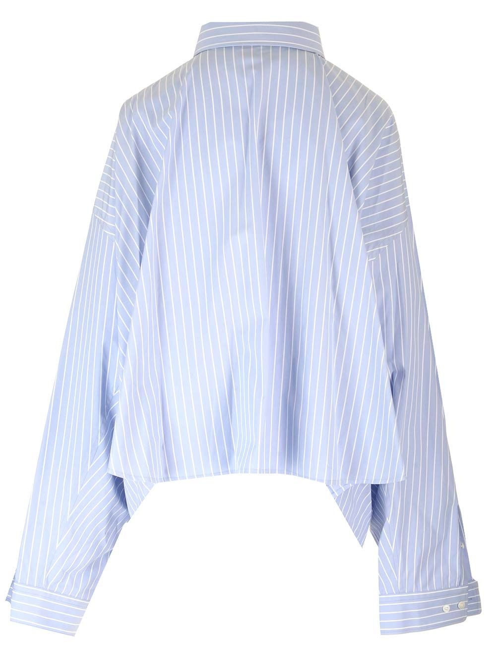 Large Fit Asymmetric Shirt Shirts Light Blue - 2