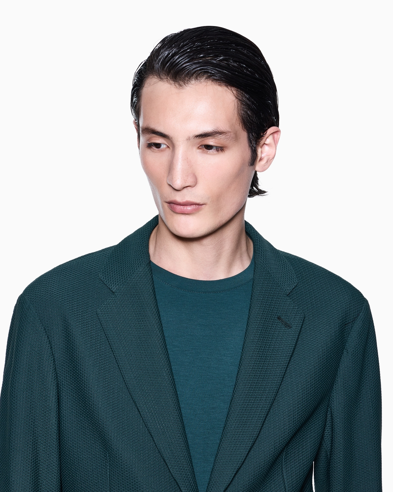 STRETCH VISCOSE JERSEY JUMPER WITH CREW NECK AND LONG SLEEVES - 5