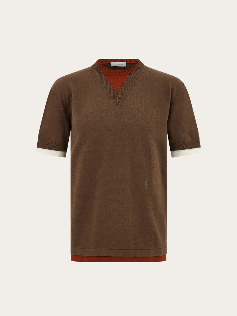 Layered knitted T-shirt 1