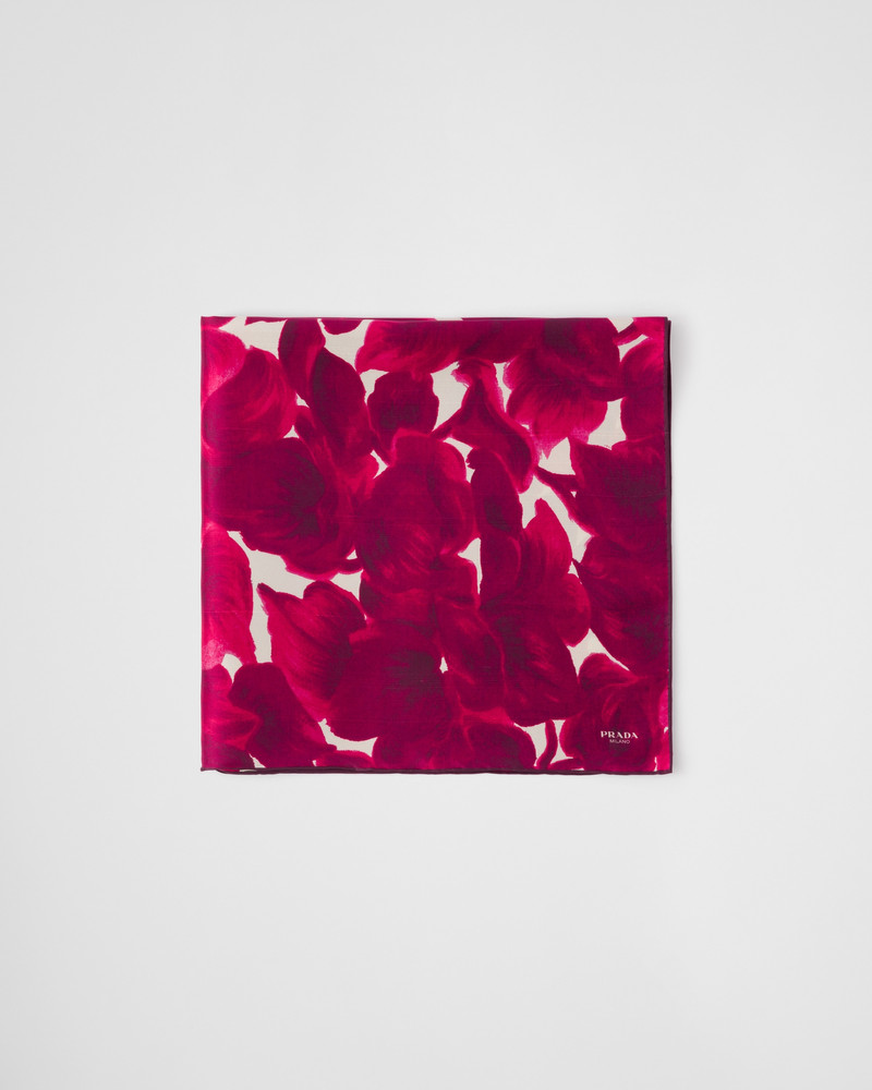 Printed silk shantung scarf 1