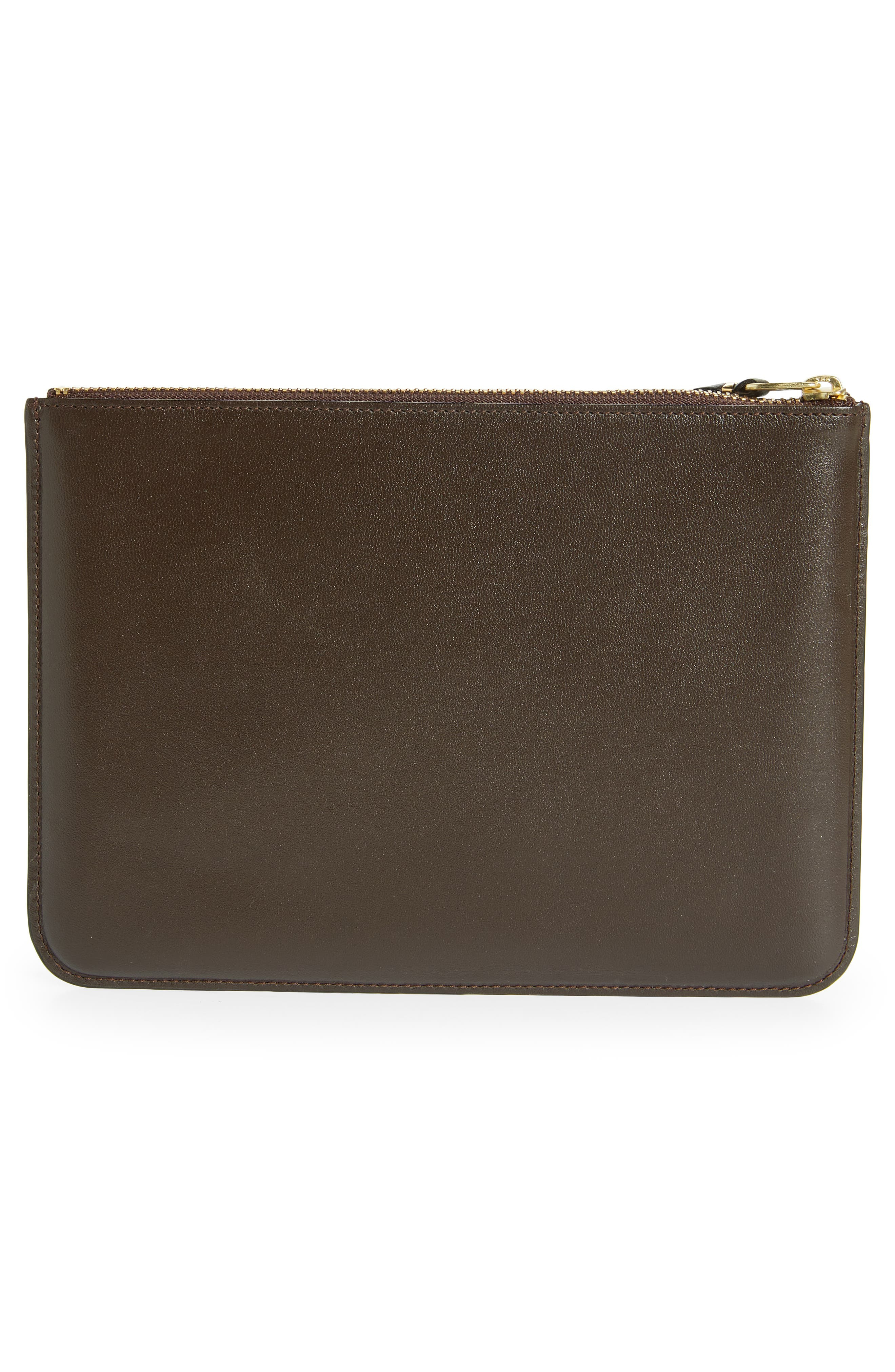 Outside Pocket Leather Zip Pouch - 4