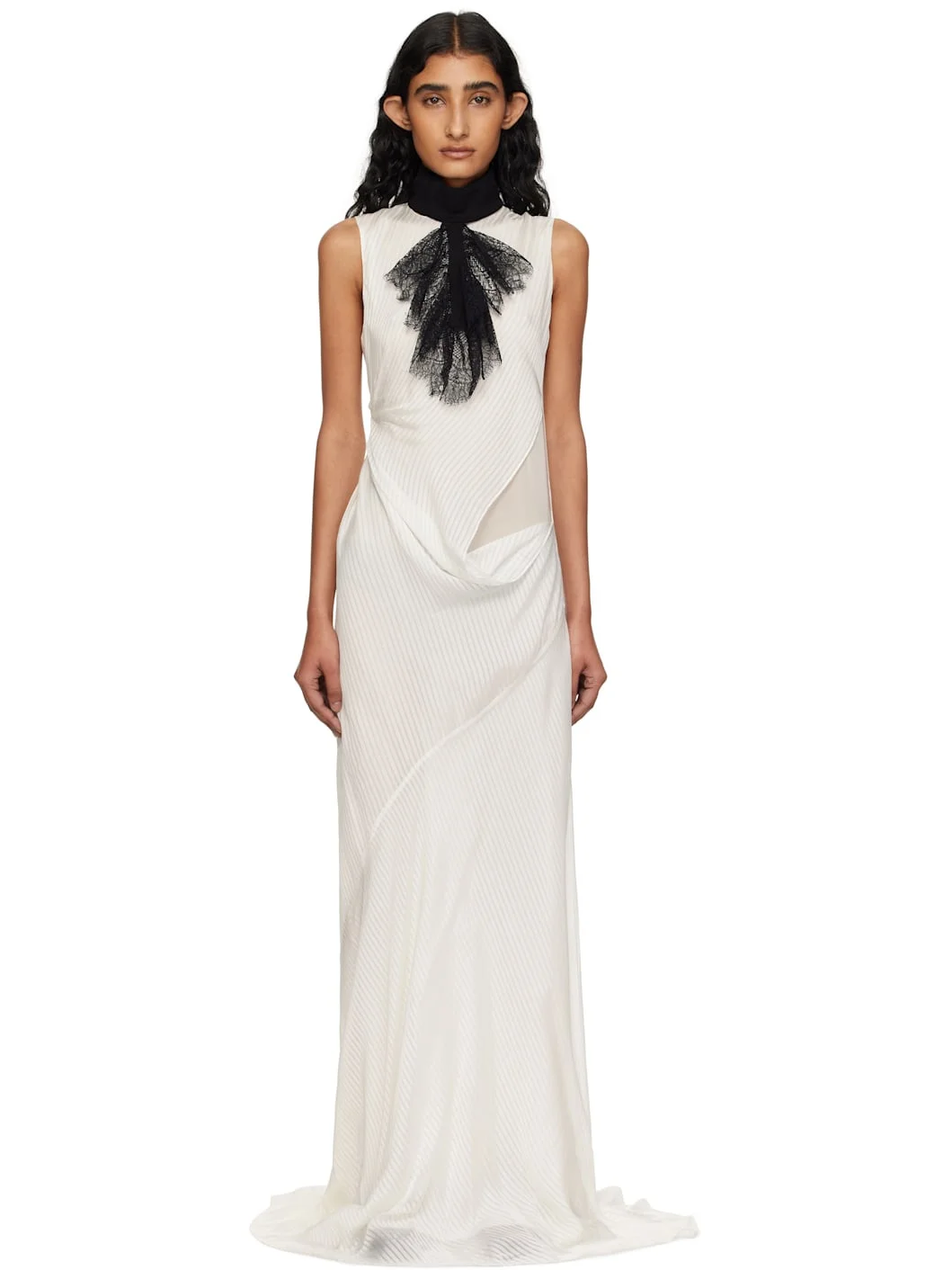 Off-White Leah Long Asymmetric Sleeveless Maxi Dress - 1