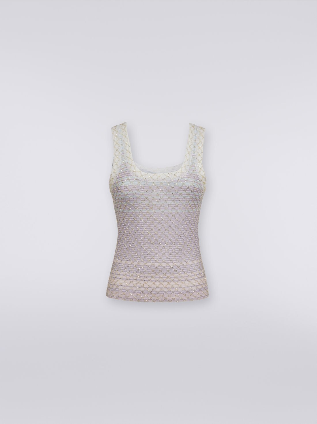 Viscose blend tank top with sequins - 1