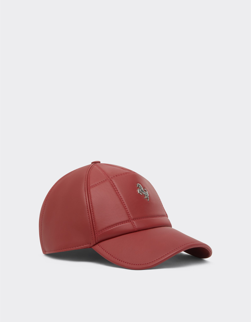 Ferrari Nappa leather baseball cap with Prancing Horse outlook